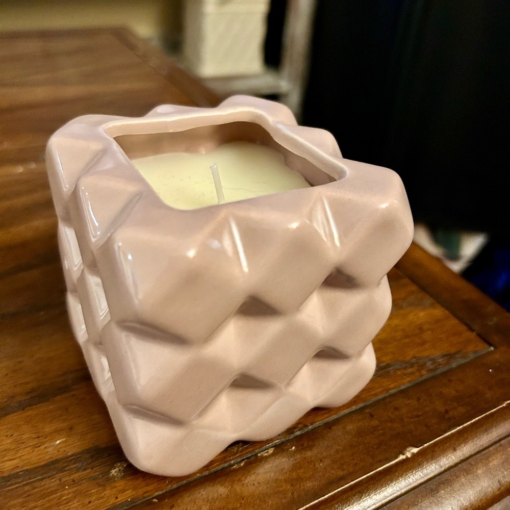 Pink Geometric Candle Holder